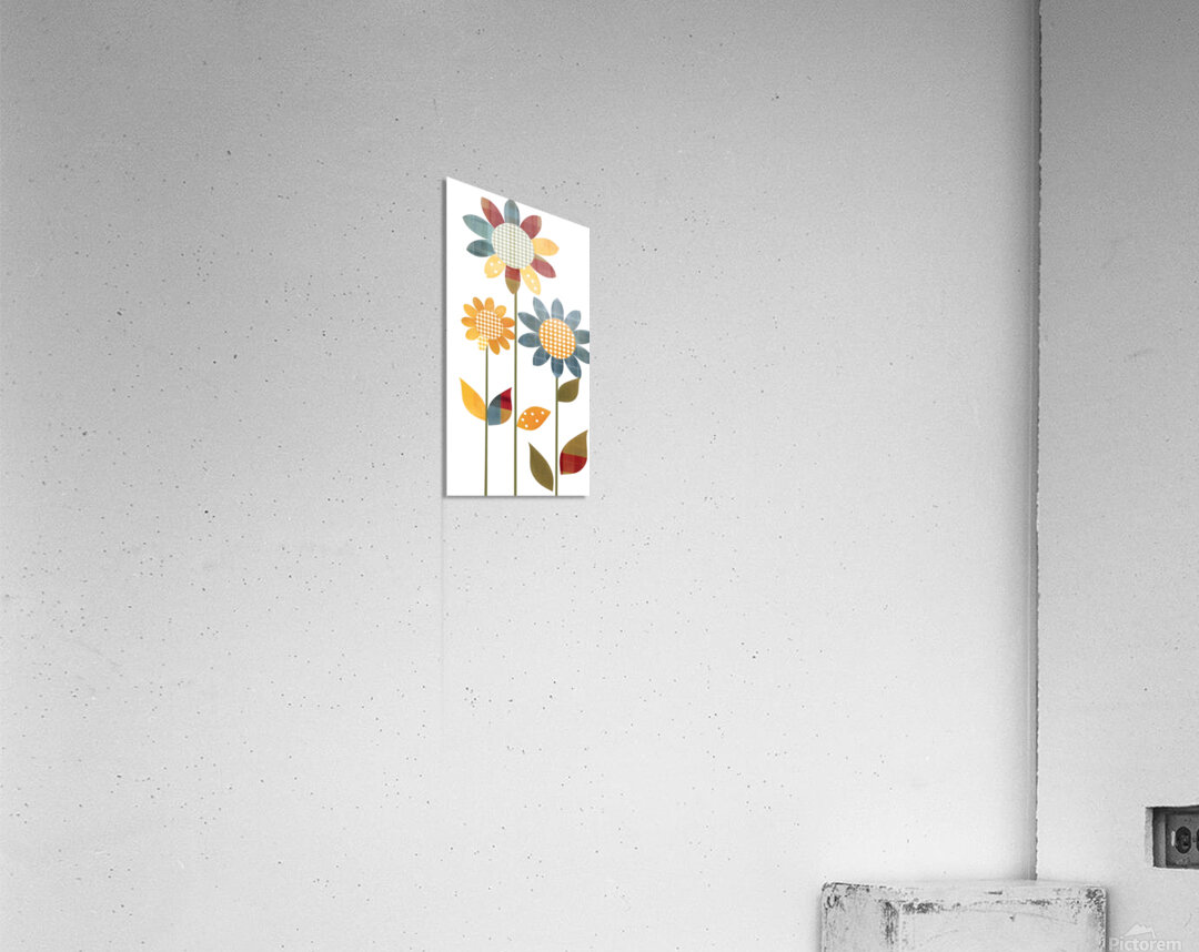 Plaid Botanica 4 - Contemporary Floral Art Prints Acrylic Print