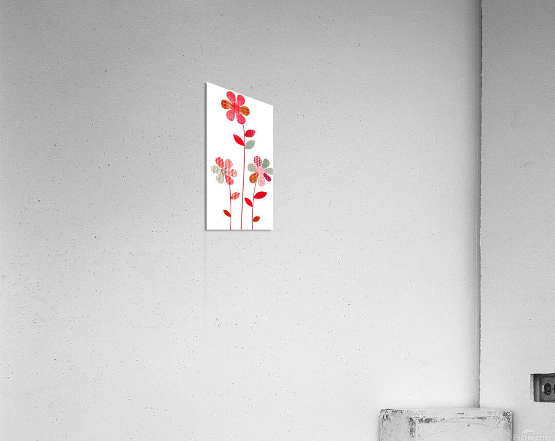 Plaid Botanica 21 - Modern Retro Floral Art Prints Acrylic Print