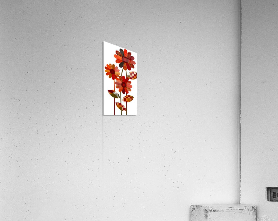 Plaid Botanica 3 - Contemporary Floral Art Prints Acrylic Print