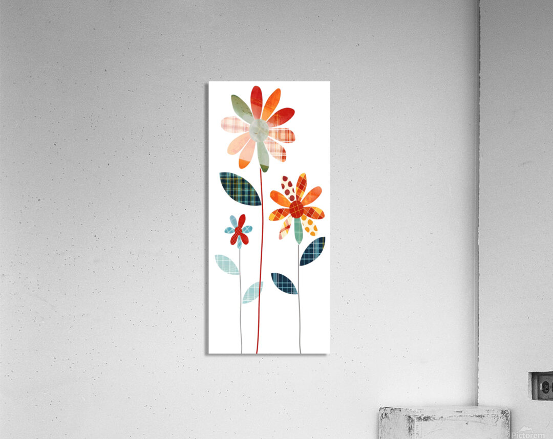 Plaid Botanica 27 - Contemporary Floral Art Prints Acrylic Print