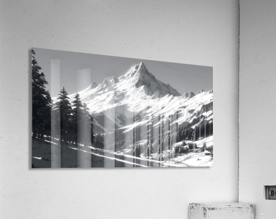 Winter In The Valley - Monochrome Landscape Art Prints Acrylic Print