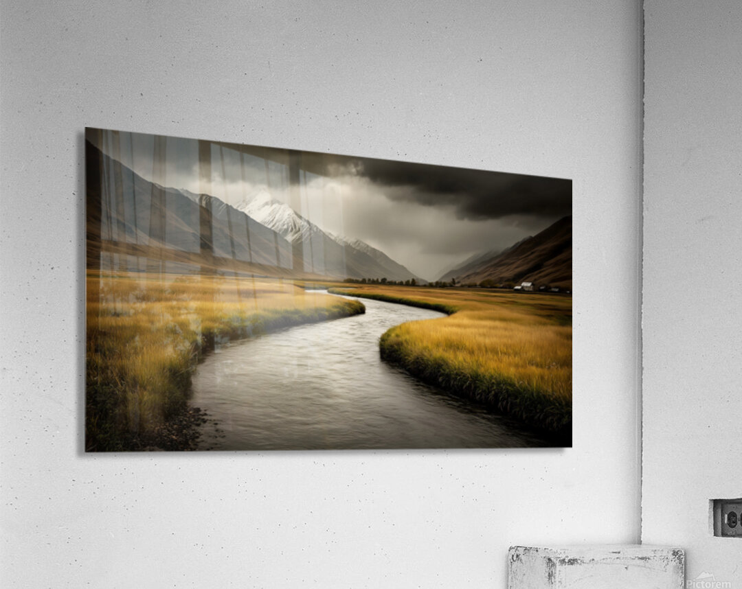 Where the Waters Run - Minimal Landscape Art Prints Acrylic Print