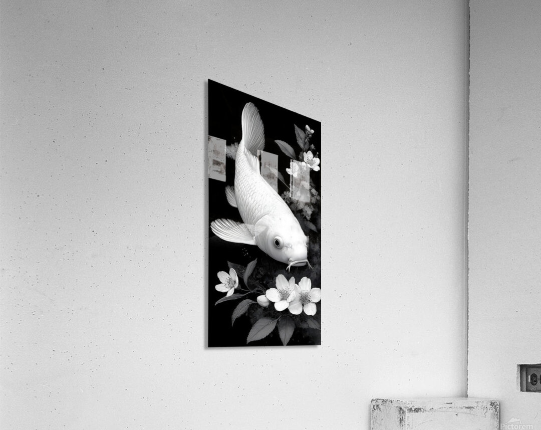 Purachina Ogon No Ketto プラチナ黄金の血統 - Platinum Ogon Bloodline - Japanese Koi Art Prints Acrylic Print