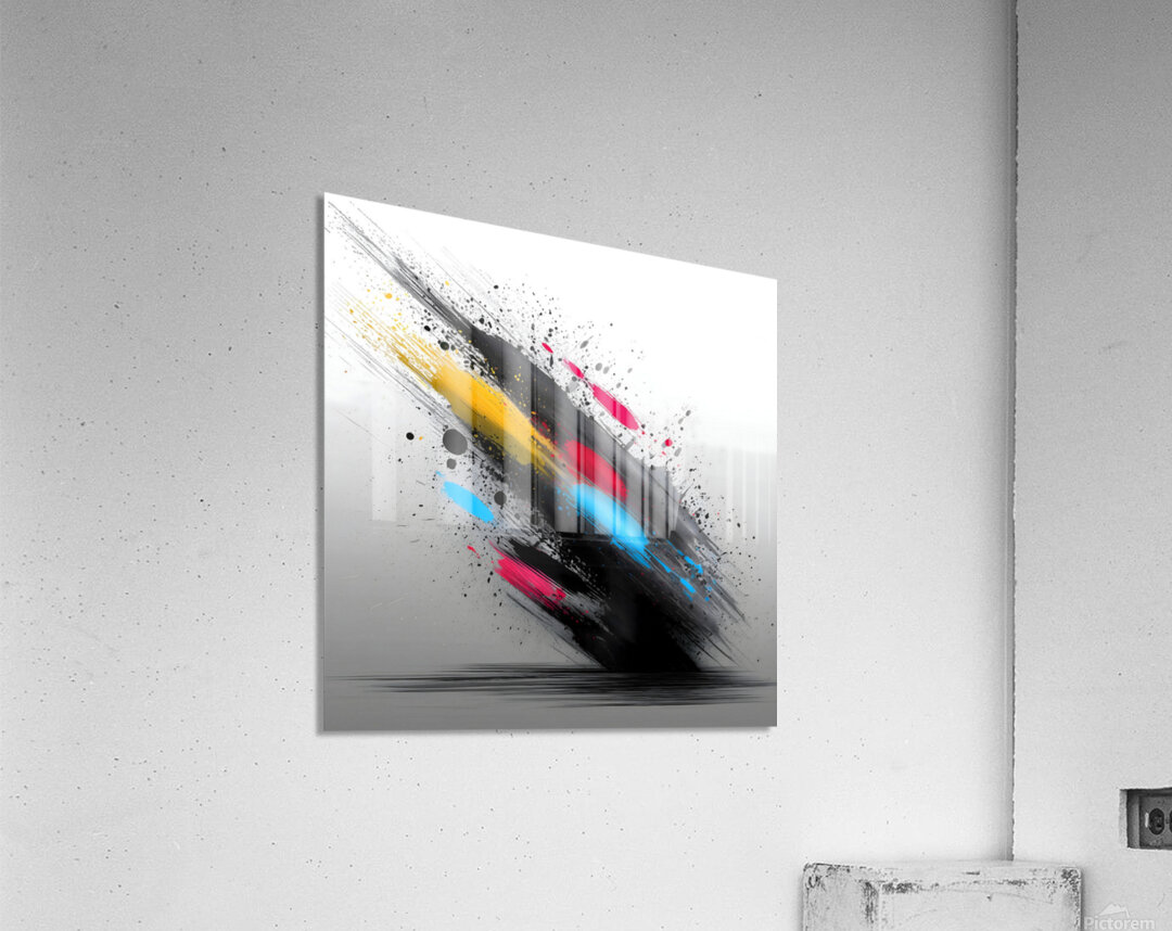 Impact Vector – Color Burst on Gray Print Acrylic Print