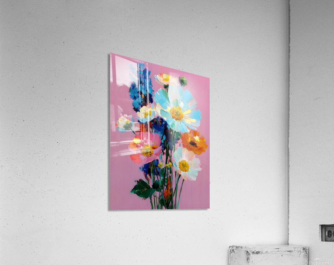 Pink Room Bouquet – Floral Still Life Print Acrylic Print