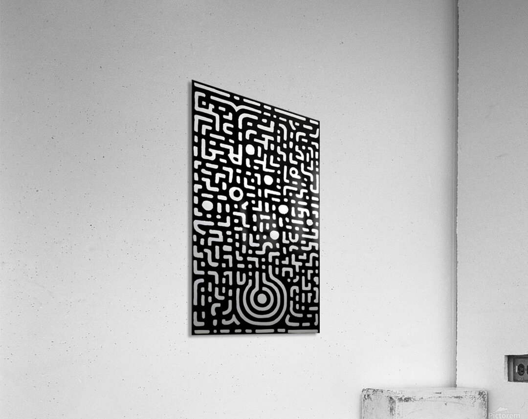 The Maze Within – Abstract Black and White Print Acrylic Print