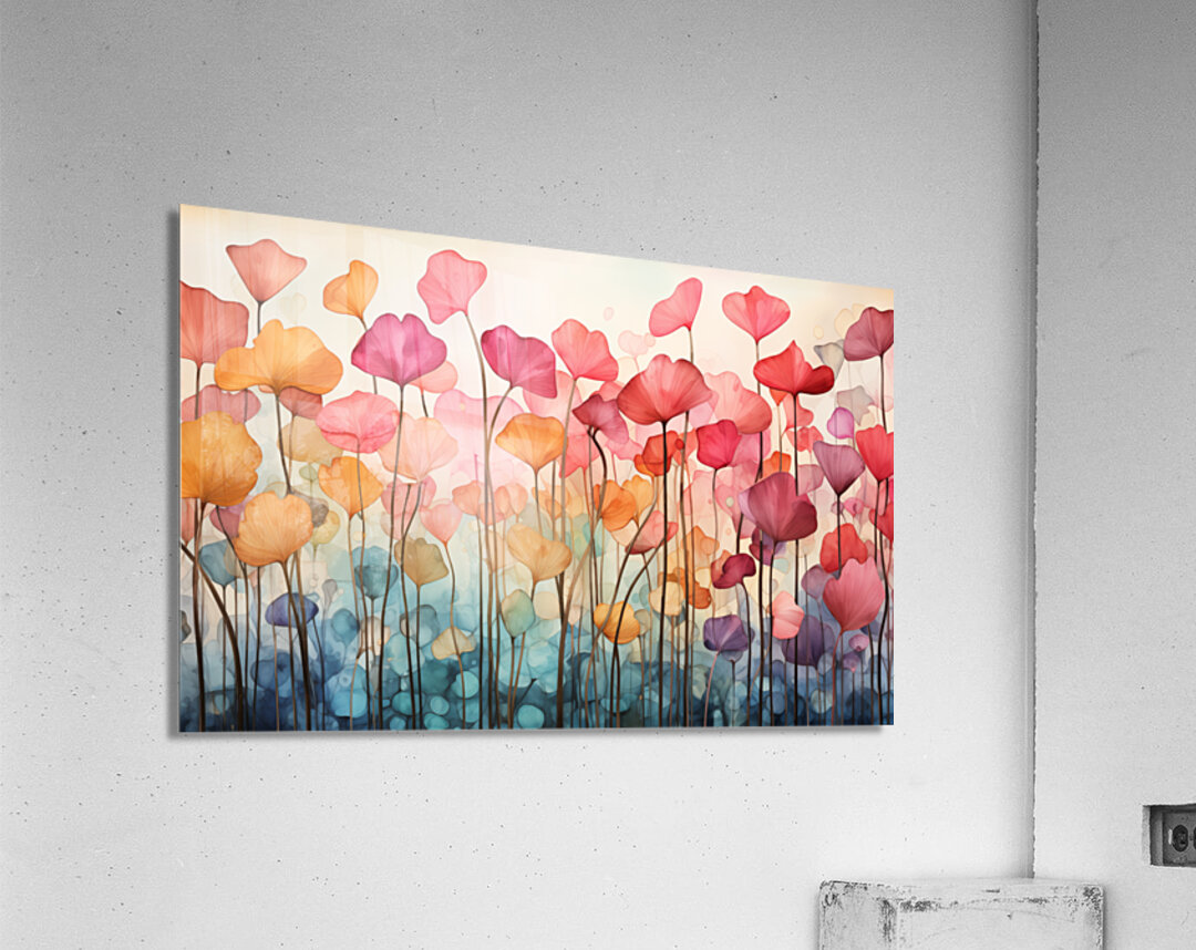 Petals in Paradise – Pastel Garden Abstract Print Acrylic Print