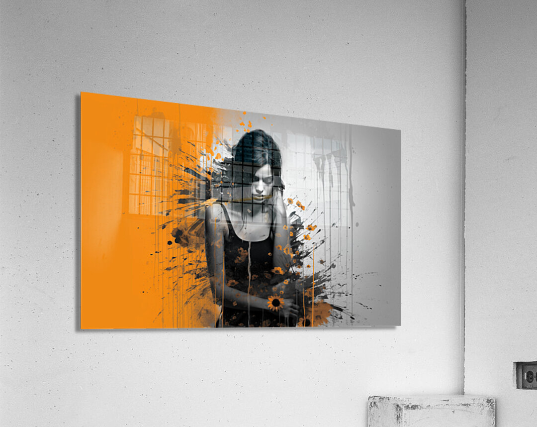 Contrast – Monochrome Splash Portrait Print Acrylic Print