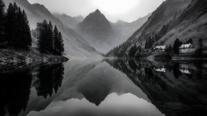 The Mirror Of Solitude - Monochrome Landscape Art Prints