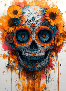 La Sonrisa Eterna – The Eternal Smile Sugar Skull Art Print