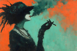 Sous le Chapeau Noir – Beneath the Black Hat Vintage Poster Art Print