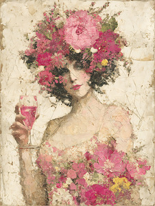 La Dame en Fleurs – The Lady in Bloom Vintage Poster Art Print