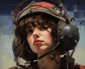 Woman Of War - Modern Valkyrie Portrait Art Prints