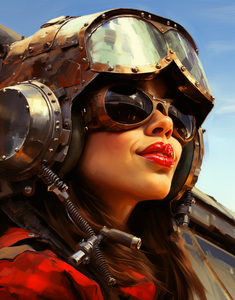 Woman of War - Aviator Portrait Art Prints