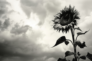 Stormwatch – Sunflower Under Clouded Sky Print