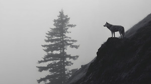 Misty Morning Lookout - Monochrome Landscape Art Prints