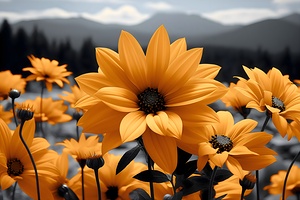 Fleurs Du Crepuscule - Flowers Of Dusk - Evening Floral Art Prints