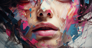 Fractured Grace – Abstract Portrait in Color Print