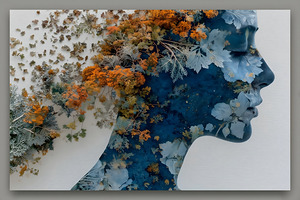 Memory Bloom – Abstract Portrait Art Print