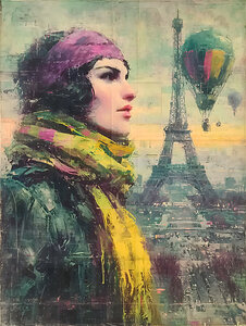 Against the Parisian Wind – Vintage Fashion Art Print
