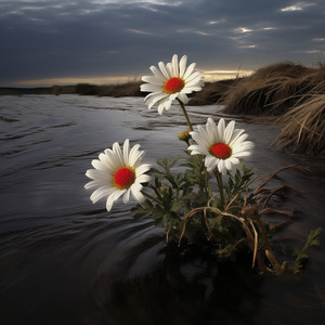 Shoreline Daisies – Coastal Botanical Art Print