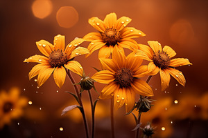 Golden Hour Daisies – Warm Botanical Art Print