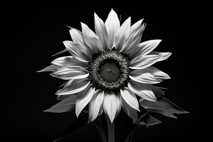 Stillness in Bloom – Monochrome Flower Reflection Print