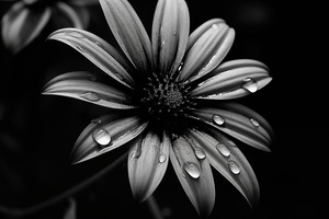 Obsidian Bloom I – Graphic Floral Print