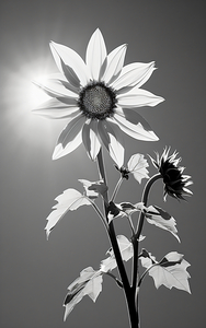 SPF - Sunlit Sunflower Monochrome Art Print