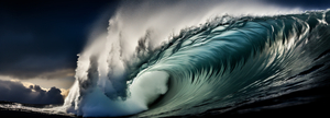 Aqua Requiem – Panoramic Ocean Wave Print