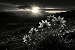 Twilight Bloom – Sunflowers at Dusk Print