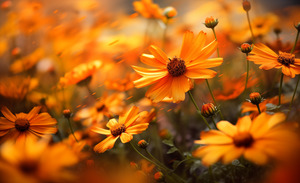 Honeyfield Glow – Warm Sunflower Bokeh Print