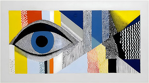 Blue-Eyed Geometry – Modern Surreal Eye Print