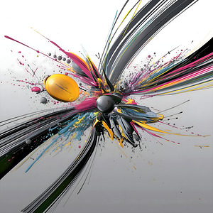 Vector Bloom – Kinetic Paint Splashes Print