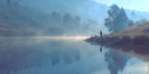 Quiet Cast – Mountain River Fishing Print