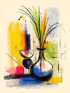 Studio Still – Abstract Vase Composition Print