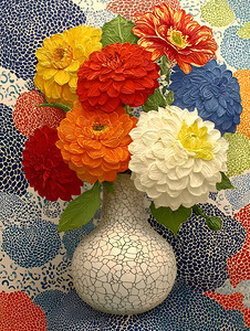 Cracked Bloom – Modern Dahlia Study Print