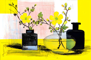 Lemonlight Botanicals – Mid-Century Floral Still Life Print