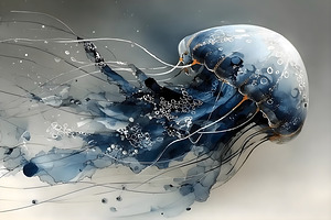 Weightless Grace – Abstract Jellyfish Print