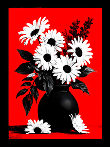 Noir Daisies – Pop Contrast Floral Print