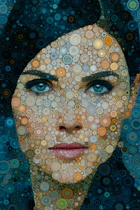 Circular Mosaic Portrait – Women’s Portrait Art Print
