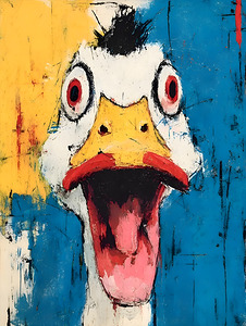 Quack Attack – Abstract Animal Portrait Print