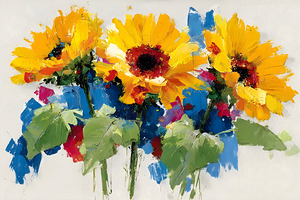 Palette of Sunlight – Sunflower Impasto Print
