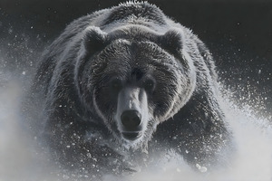 Thunder in White – Bear in the Snow Print