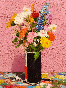 Pink Noise – Modern Textured Floral Print