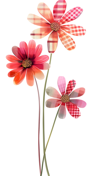 Plaid Botanica 4 - Contemporary Floral Art Prints