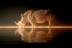 Luminous Giant – Rhinoceros Reflection Print