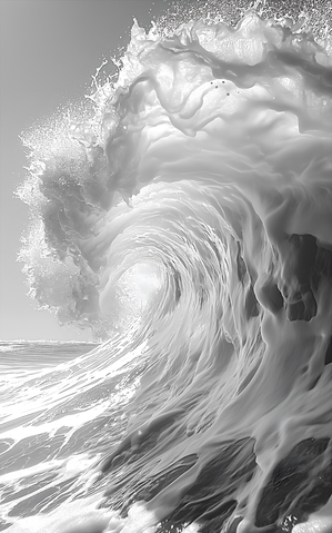 Shore Break - Black & White Wave Art Prints
