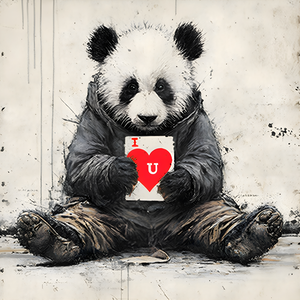 Street Panda – I Love You Print