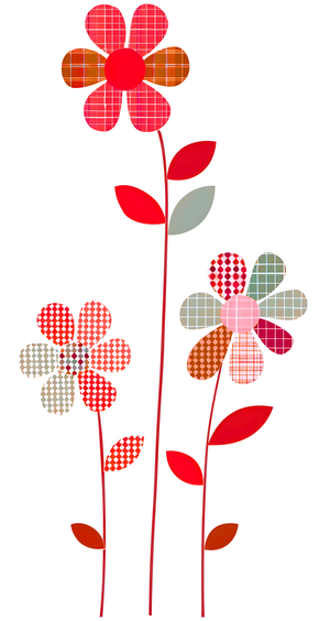 Plaid Botanica 21 - Modern Retro Floral Art Prints